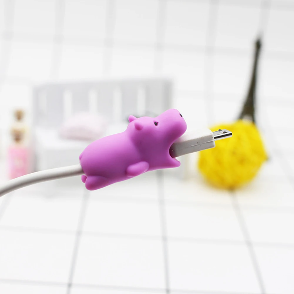 

Cute hippo Shape Creative Cell Phone Cable Protector Snap On Charging Cord Saver Protector Wire Data Line Protective