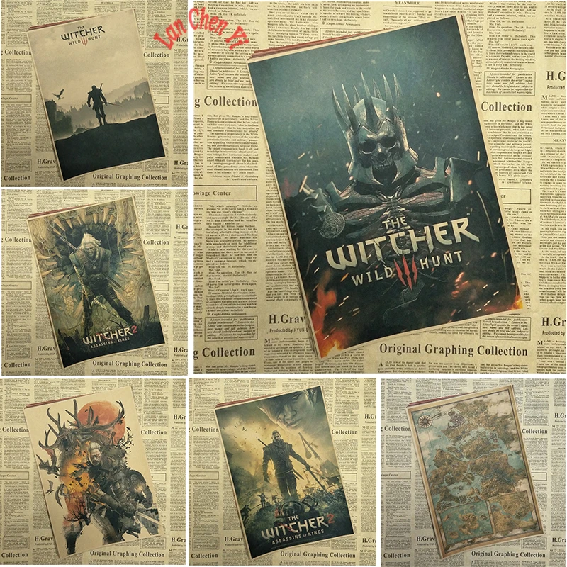 

The Witcher 2 Classic Game Kraft Paper Poster Bar Cafe Interior Decoration painting