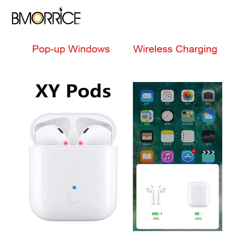 

2019 XY pods 10 1:1 Air Wireless charger Tws Bluetooth ear buds earphone headsets Pop up W1 chip function PK LK TE9 TE8 i13