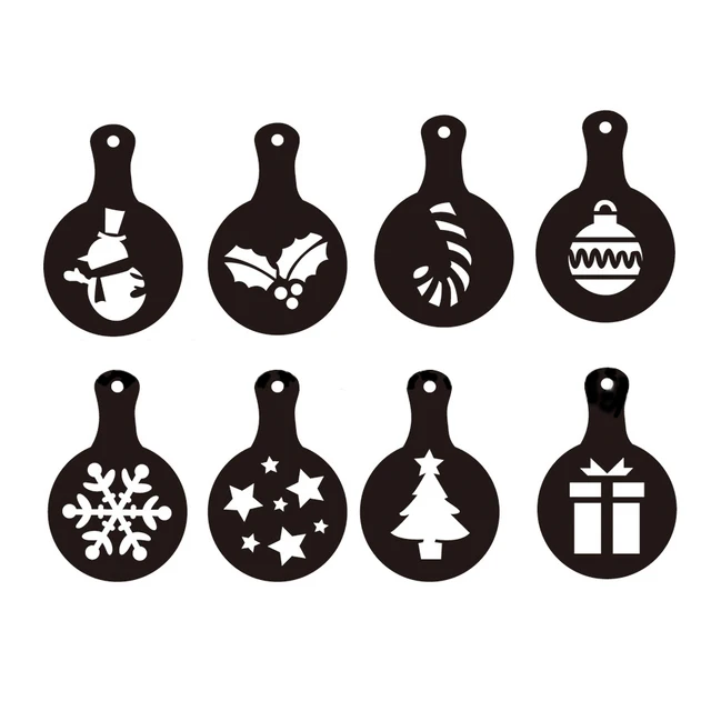 Cheap 8 pieces  Christmas  printing accessories Coffee Lahua model Coffee Coffee  of plastic fancy appliances
