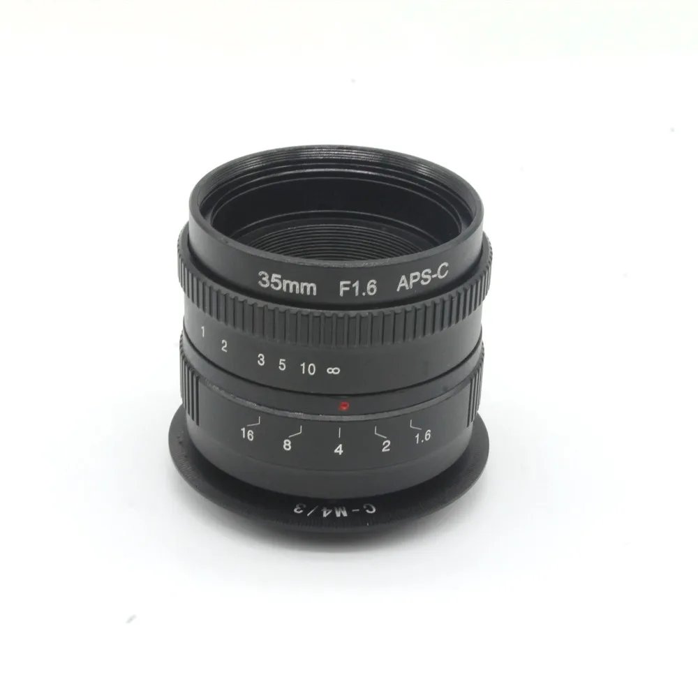 35 мм f1.6 C mount Объектив камеры ВИДЕОНАБЛЮДЕНИЯ для APS сенсор с M4/3 переходное кольцо