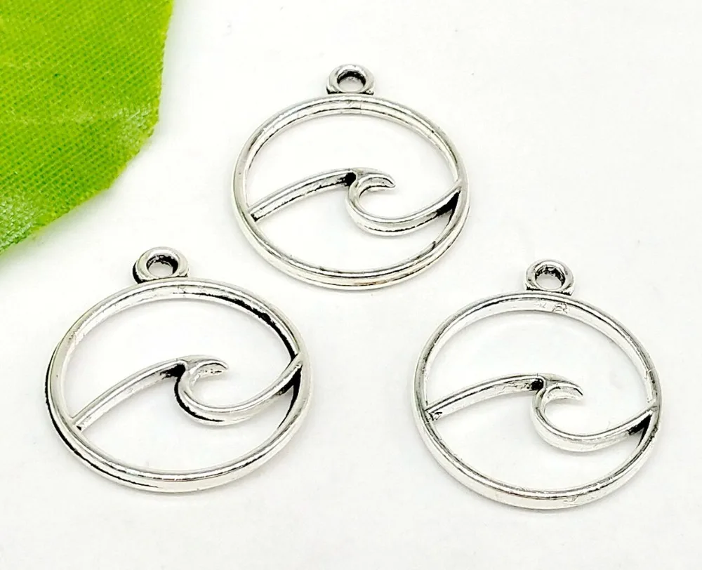 Free Ship 200Pcs Tibetan Silver Wave Charms Pendant For Jewelry 23x20mm | Украшения и аксессуары