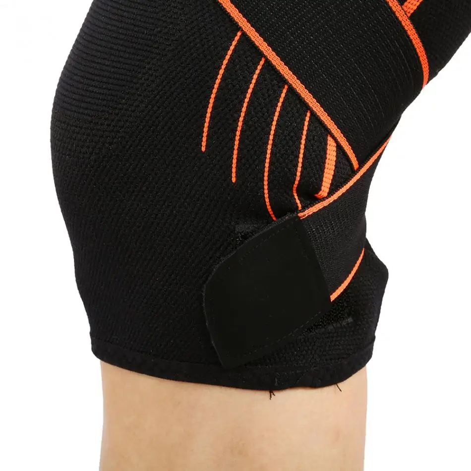 Эластичные Спортивные Леггинсы для фитнеса до колена, нескользящее регулируемое колено, стабилизатор, эластичный рукав, защитные подушечки