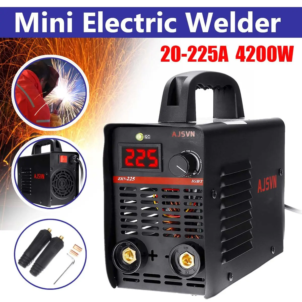 

220V 20-225A 4200W Mini MMA Handheld IGBT Inverter Electric ARC Welding Welder-Machine Tool