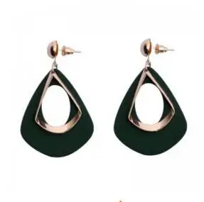 

e 4228 Wooden earrings Korean version of the wild ear jewelry personality retro pendant hipster simple earrings long temperamen