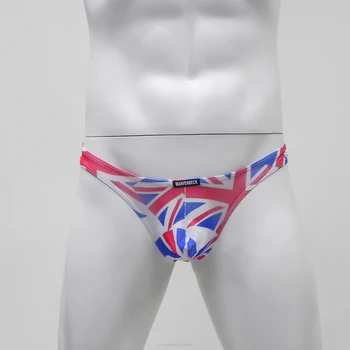 

Low Rise Sexy Underwear Mens Thongs Flag Printing G String Mesh T-Back Male Lingerie Breathable Underpants Cueca Plus Size