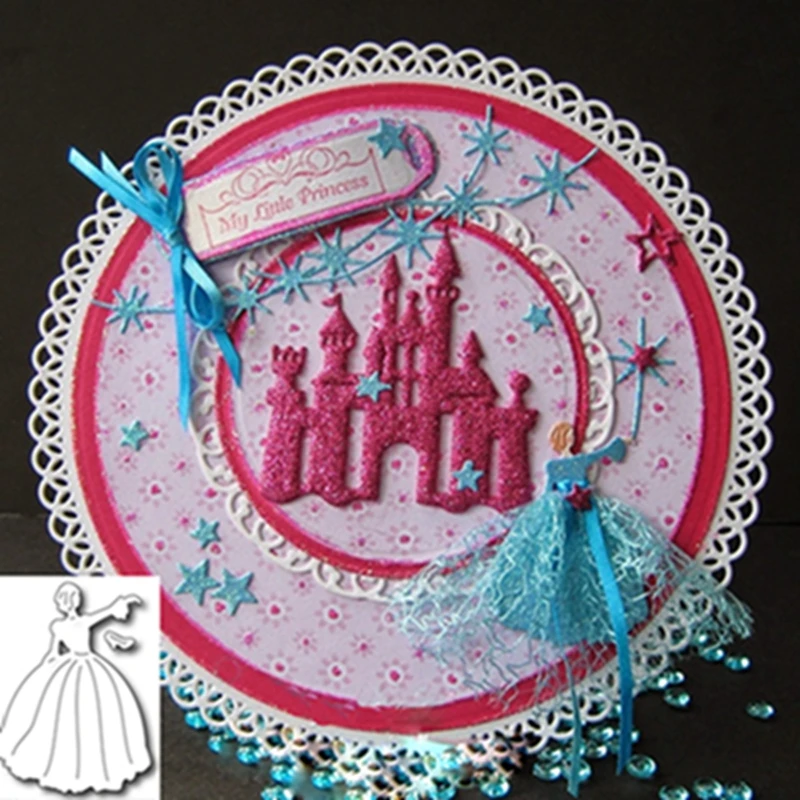 

Princess And Crystal Shoes DIY Cutting Die Embossing Decoration Paper Card Photo Making Scrapbooking Template Strencil Craft
