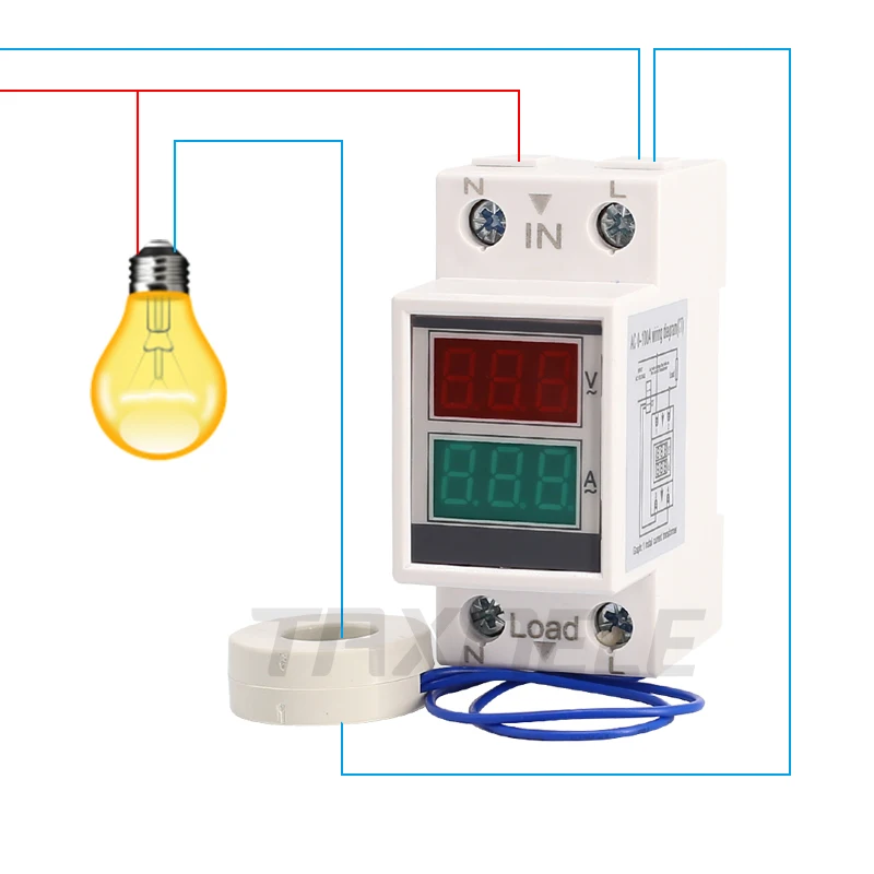 Din-рейка Многофункциональный цифровой измеритель переменного тока 160-275 В 0-100А 60А Амперметр Вольтметр Красный Зеленый светодиодный измеритель напряжения тока