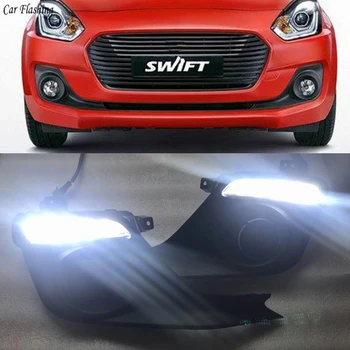 

Car flashing 2PCS LED Car 12V LED DRL Daytime Running Light For Suzuki Swift 2017 2018 2019 With Turn Signal Relay Waterproof