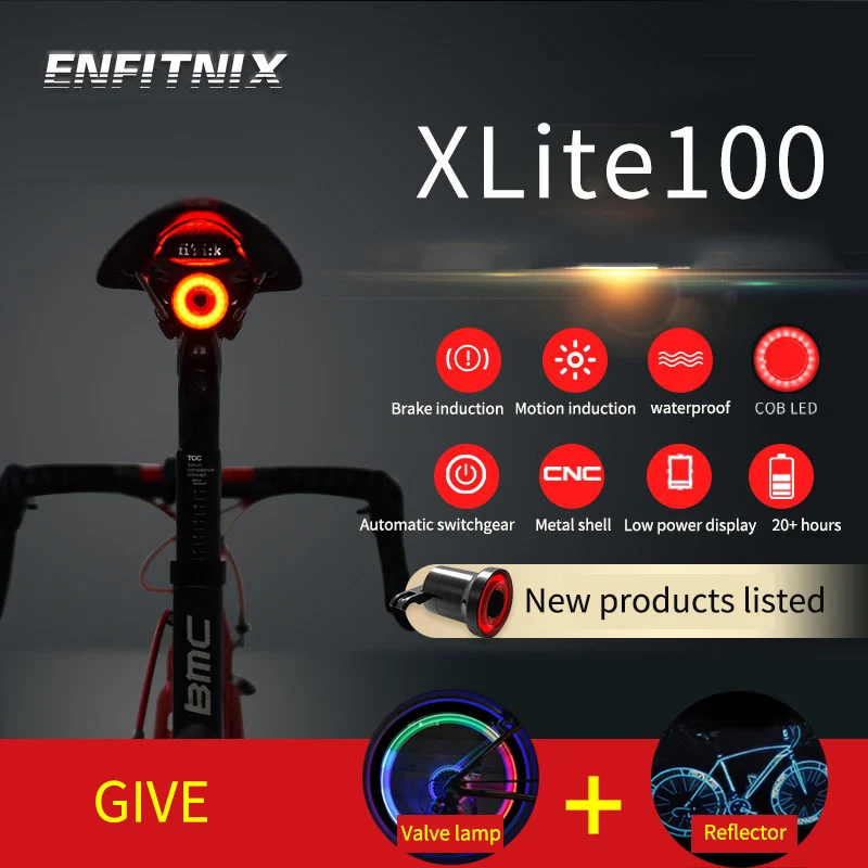 Bicycle taillight USB charging intelligent sensor mountain bike brake
