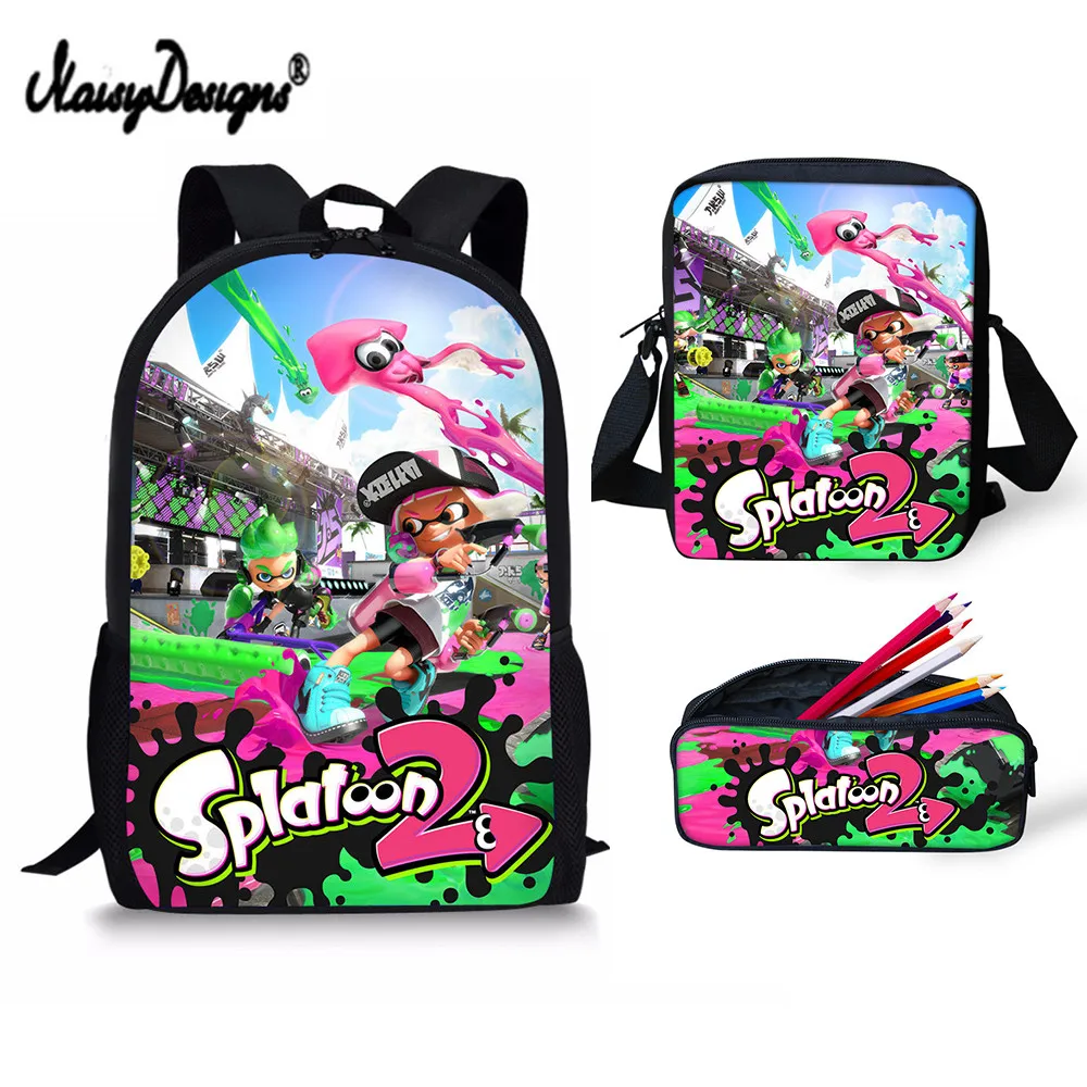 Новейший заказ Splatoon 2 детская сумка через плечо школьный рюкзак студенческий карандаш школьные сумки назад для рюкзак для подростков Bookbag Hot