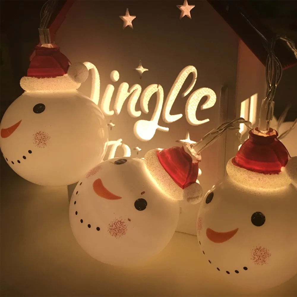 3.5m 20 lights Christmas Snowman Led String  Christmas Decoration Lights Cute Baby Snowman Mall Room Decoration  Warm White (6)