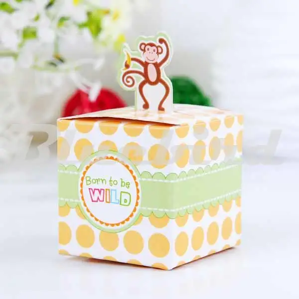Маленький арахисовый слон, коробка для детского душа(набор из 12 - Цвет: Monkey