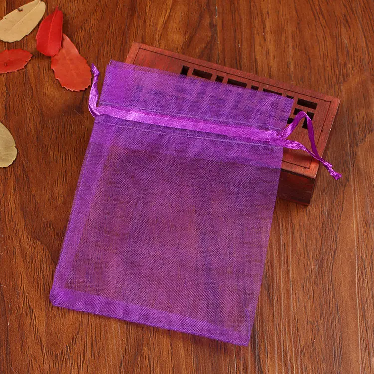10 шт./лот, сумки из органзы, 4 размера, упаковка для ювелирных изделий, сумки, Подарочный Свадебный Рождественский мешок для подарков, упаковка для ювелирных изделий, сумки и сумки - Цвет: Dark Purple