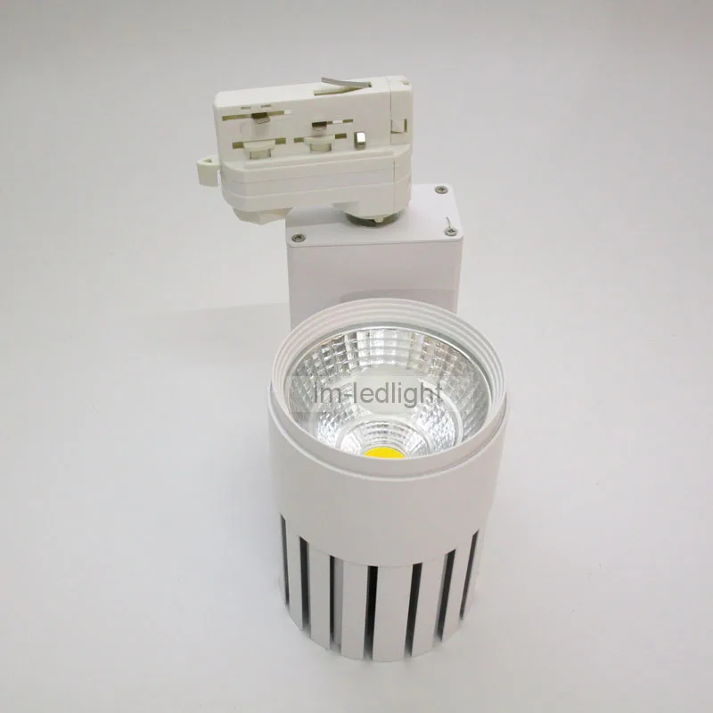 

0-10V Dimmable track led 20W 4 wire 3 phase rail spotlights 30pcs warm/ day/pure white luz del punto free shipping