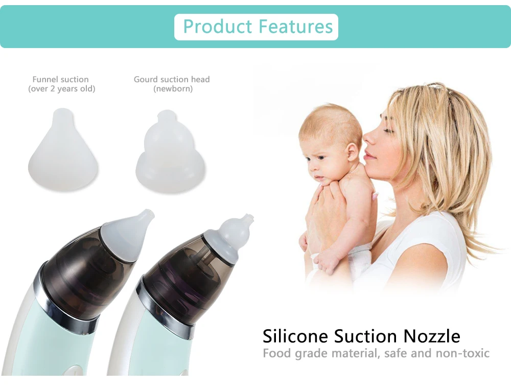 Baby Nasal Aspirator Electric Automatic Portable Nose Cleaner Suction  (7)