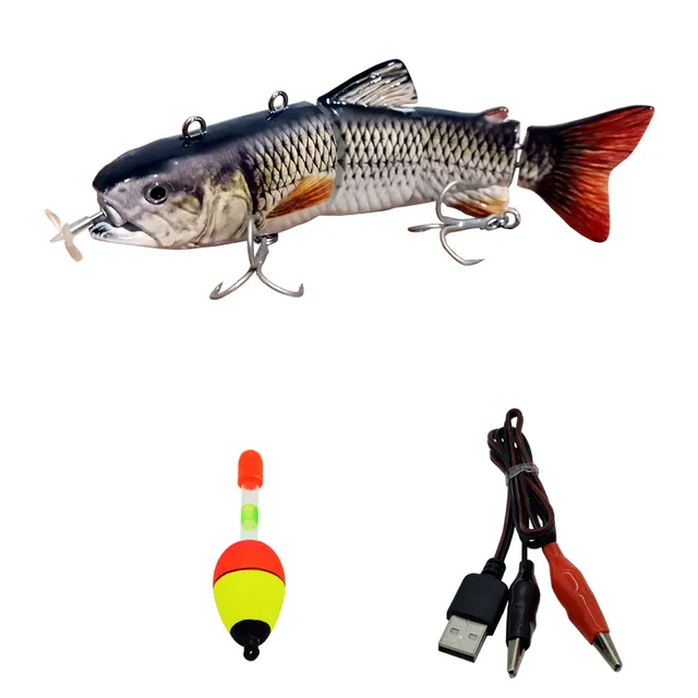 Appât Poisson électronique Mliu Leurre Pêche Électrique - Appât Bionique LED - Rechargeable USB - 13cm 42g - Eau Douce/Salée Leurre Electronique