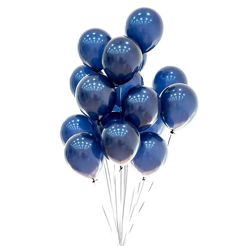 

10pcs 10inch Ink blue Ruby Agate red Latex balloons birthday wedding party decoration baby shower luminous Blue latex balloon