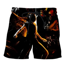 PLstar Cosmos, новинка, фильм Алита, боевой ангел, череп, мужские летние повседневные шорты, 3D принт, свободные пляжные шорты, Прямая поставка, шорты