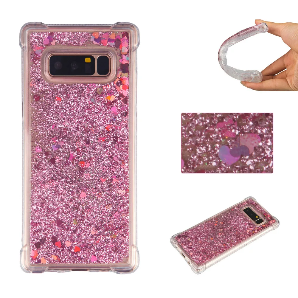 

Hxairt Floating shining Quicksand Phone Case Cover for Samsung Galaxy S7 Edge S8 Plus Note8 G530 Protective flowing Liquid Coque