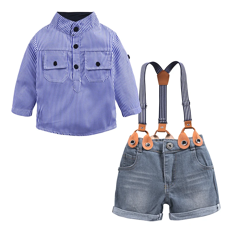 Комплект из 3 предметов на весну-осень для мальчиков, Осенняя детская одежда для мальчиков, красная рубашка в клетку+ джинсы+ галстук, детский наряд для мальчиков 2-6 лет, костюм