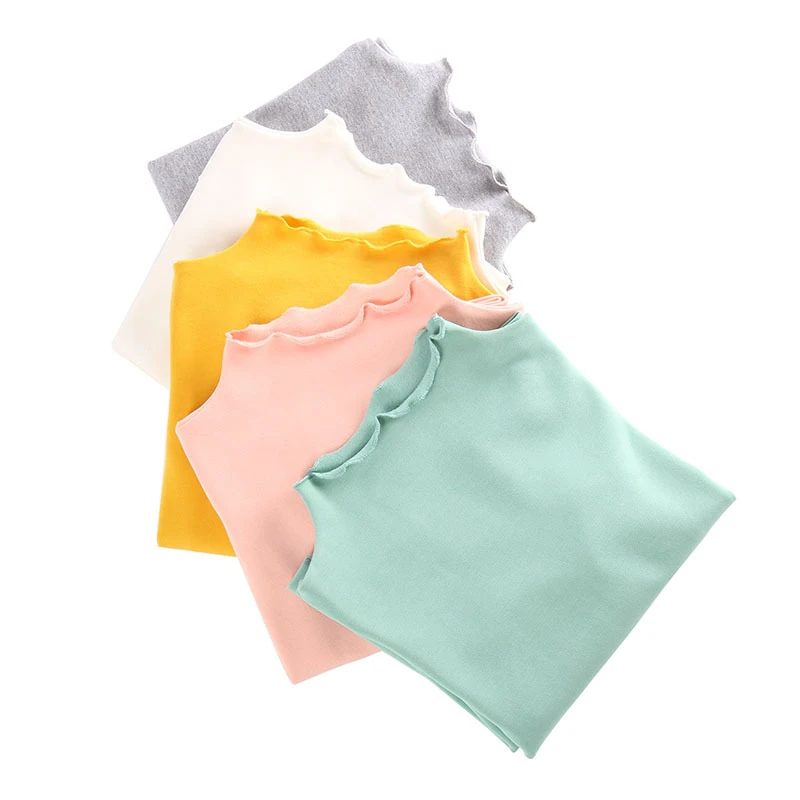 

Autumn Baby Girls New Long Sleeve Bottom Shirt Casual Cotton Double Wood Ear Collar Cherry Girls Top Kids School Shirt