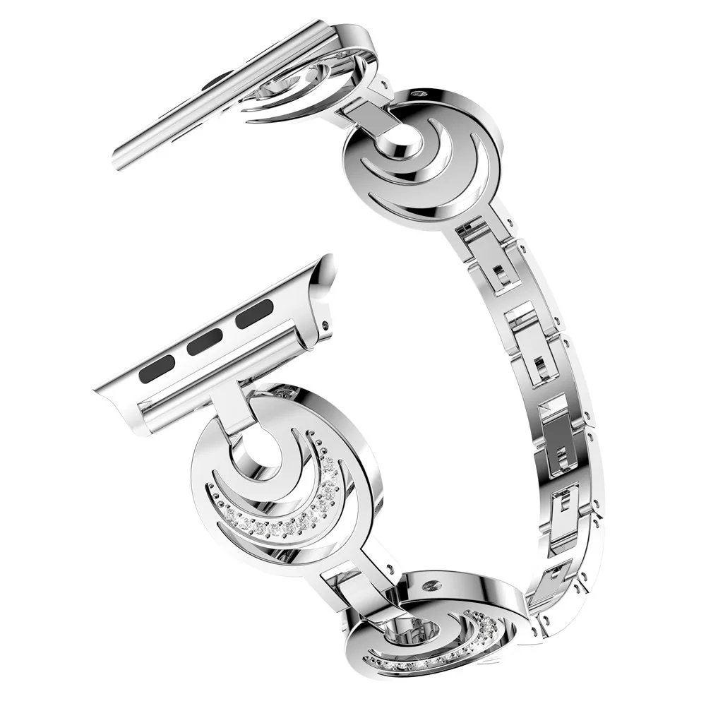 Браслет со смайликом из нержавеющей стали, ремешок для часов для Apple Watch 4, 38, 42, 40, 44 мм, серия 5, 1, 2, 3, 4, Женский/девичий ремешок