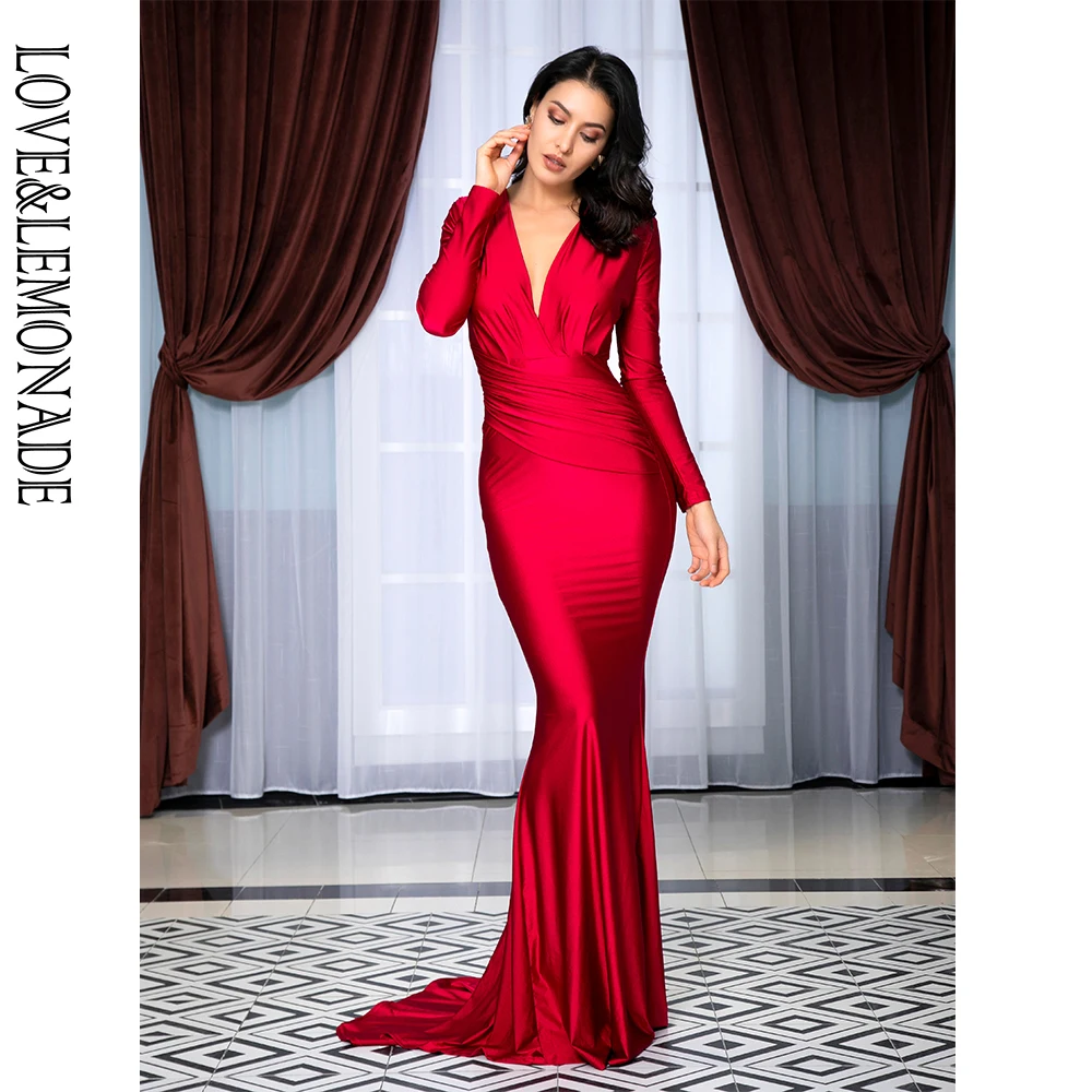 LOVE&LEMONADE Sexy  Deep V-Neck Slim Fit
