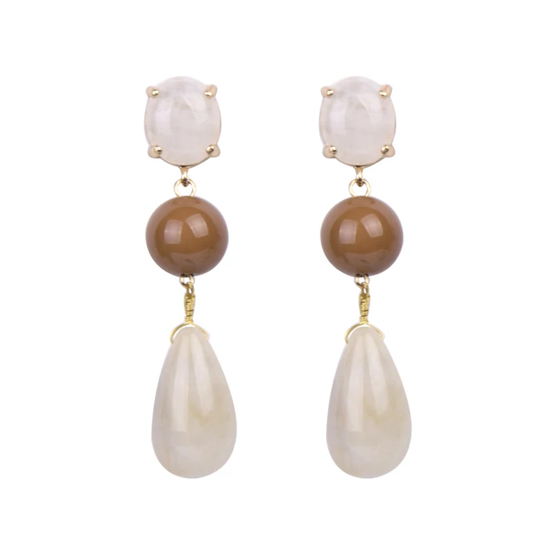 GuanLong Trendy Long Metal Dangle Big Round Resin Fashion Earring for Women Geometric Acrylic Drop Earrings Jewelry Brincos 2019 (5)