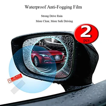

Car Rearview Mirror Film Anti-Water Anti-Mist Film 2pcs Waterproof Rearview Mirror Protective 95mm*95mm Film