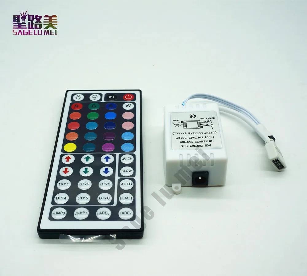 #cheap Free ship 44 Keys LED IR RGB Controller For SMD 5050 LED Strip Lights Tape Ribbon mini IR Remote Wireless Dimmer Input DC12V 6A