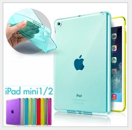 

For IPad mini3 mini2 mini1 TPU Soft Transparent Case Cover Skin Protector for Apple iPad Mini 1 2 3 Luxury Tablet Bags #C