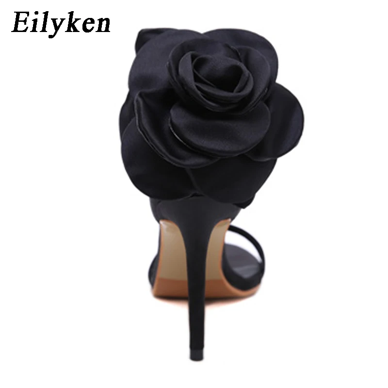 Eilyken/ г.; Летние черные сандалии принцессы с цветочным принтом; туфли на высоком каблуке 10,5 см с пряжкой на ремешке; обувь для вечеринки; свадебные туфли; женские босоножки