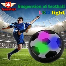 HOT Funny LED Light Flashing Arrival Air Power Soccer Ball Disc Indoor Football Toy In box Multi-surface Hovering Gliding Toy