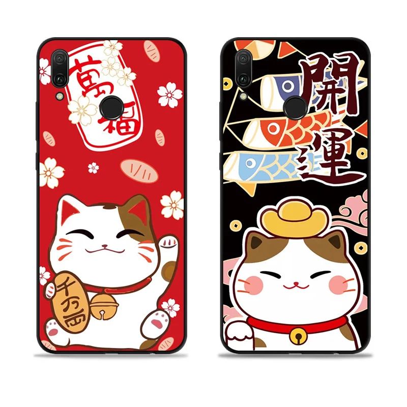 Для huawei Enjoy 9 Plus Чехол для мобильного телефона чехол lucky кошка из мягкого силикона Enjoy9plus защитный чехол для Enjoy 9 plus coque shell