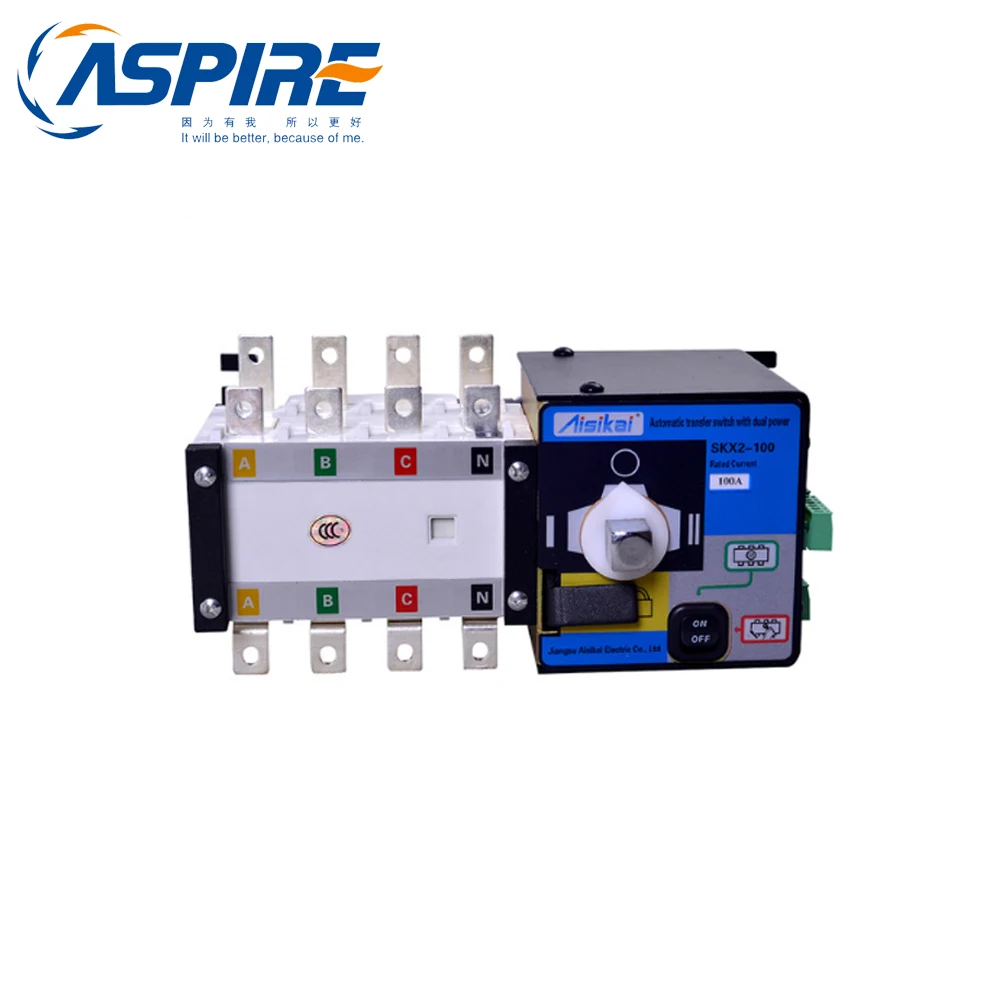 

Aspire 4P 160A ATS automatic transfer switch dual power generator parts electric control curcuit breaker