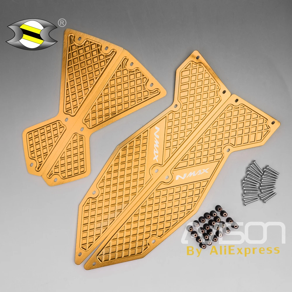 Мотоцикл CNC алюминиевая подножная педаль пластина подставка для ног коврик для Yamaha Nmax 125 NMAX155 - Цвет: Золотой
