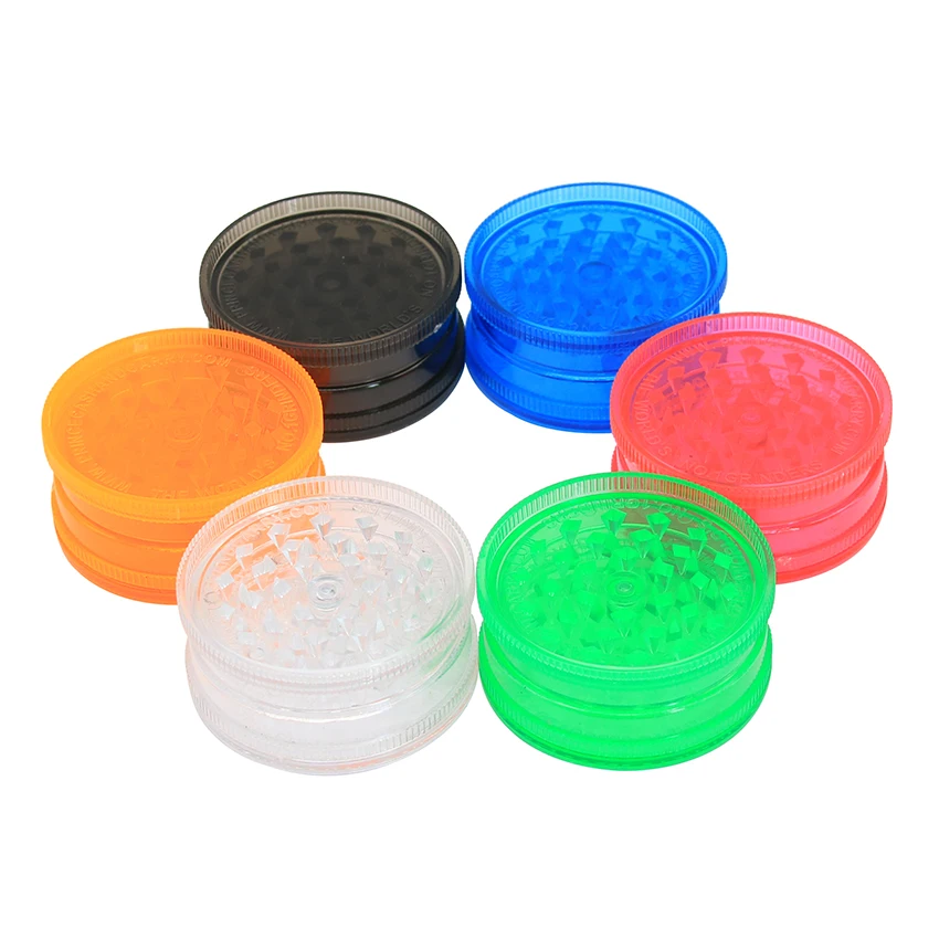 

50pcs/lot Plastic Acrylic 60mm 3 Pieces Herb Grinder Portable Wholesale Smoking Tools Pollen Spice Herbal Tobacco Crusher
