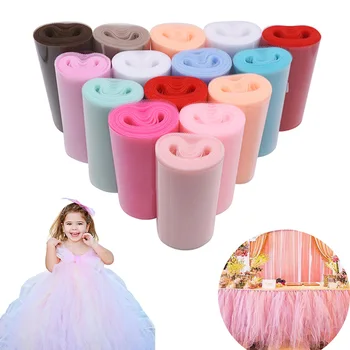 MEGA PROMO ❤️ Rollo de tul de 15cm y 25 rollo de yardas, carrete para tela, tutú para fiesta, Baby Shower, papel de regalo de cumpleaños, decoración de boda, suministros para eventos de Navidad - discount item 10% OFF Casa y jardín