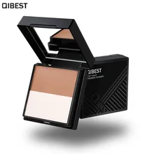 QIBEST макияж натуральной мягкой шелковистая пудра масло-контроль ярче корректор Отбеливание базы пудра с пышными основы