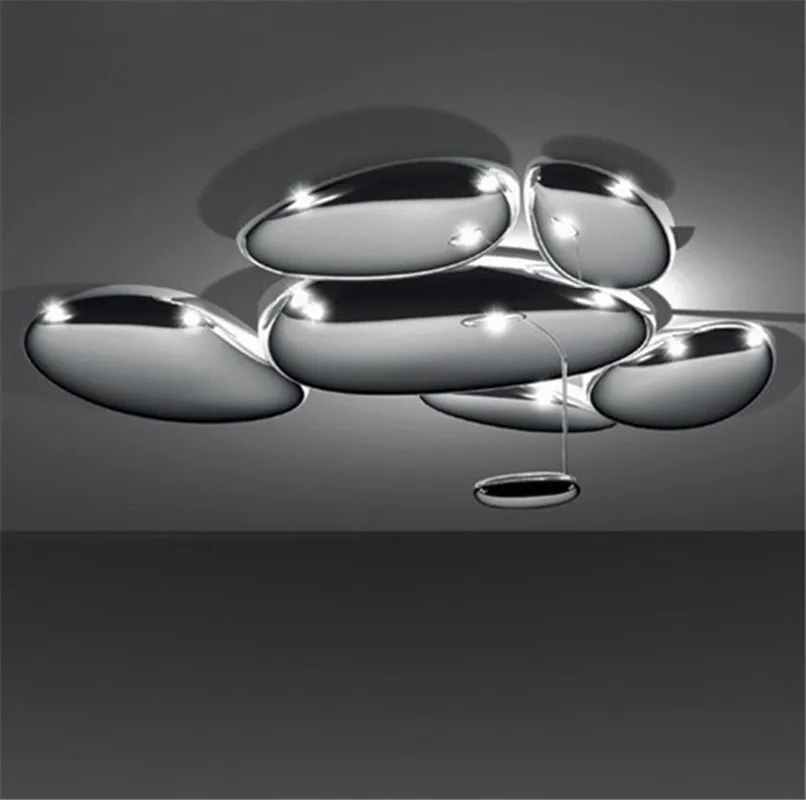 

DIY Led Mercury Ceiling Light Luxury Skydro Ceiling Lamp Post Modern Lmininaire Plated Chrome Metal Ceiling Lighting Fixture
