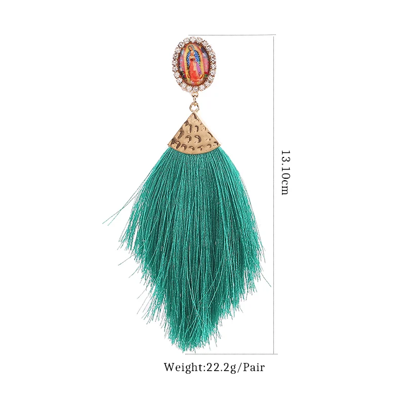 Colorful Beads Tassel Fringe Earrings Long Drop Earrings for Women Lady Party Big Statement Earrings Party Jewelry Gift (22)