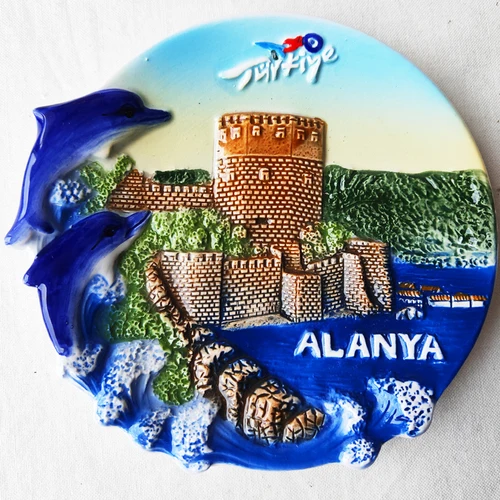 Decorative Dishes Ceramic Decor for Background Wall hand-painted Tourist Souvenir European style tourist souvenir ornament - Цвет: alanya