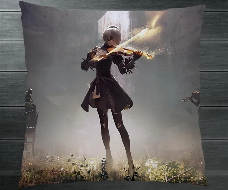 NieR Automata YoRHa 2B мультяшная Двусторонняя 40x40 см наволочка чехол для подушки Чехол