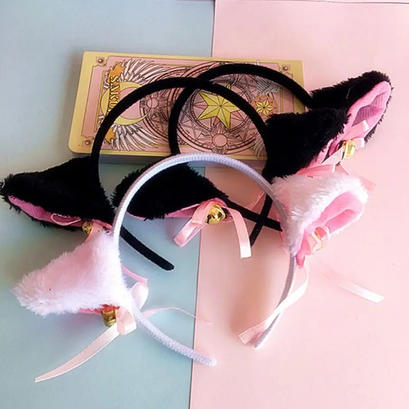 

Women Girls Cute Fluffy Fox Cat Ears Headband With Jingle Bell Bowknot Hair Hoop Anime Cosplay Costume Headwear