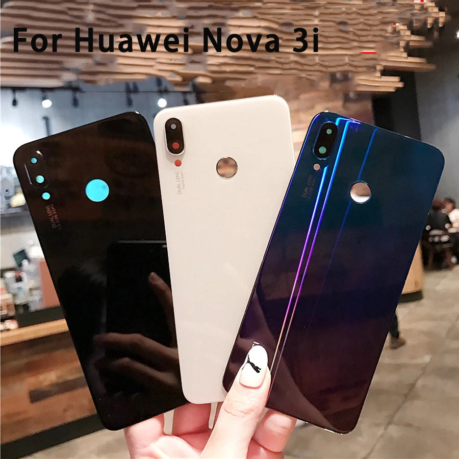 Оригинальные 3D Стекло чехол для huawei nova 3i nova 3i(P Smart+) запасной Запчасти сзади Батарея крышка двери Корпус+ Камера frame