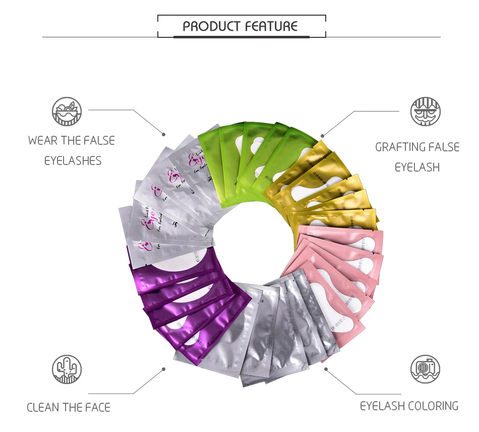Fadvan, 50/100 пар/партия, накладные ресницы для наращивания под глазами, накладки для ресниц, наклейки для ресниц, накладки, набор, без ворса, инструменты
