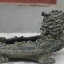 Китайский Китай Народной Культуры Handmade Латунь Бронзовая Статуя Дракона Черепаха Скульптура
