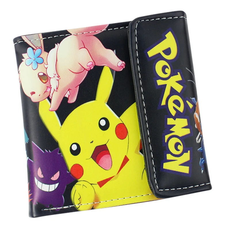 Pokemon Pikachu Wallet Card Coin Pocket Men Wallets PVC Purse Poke go Pouch portefeuille homme