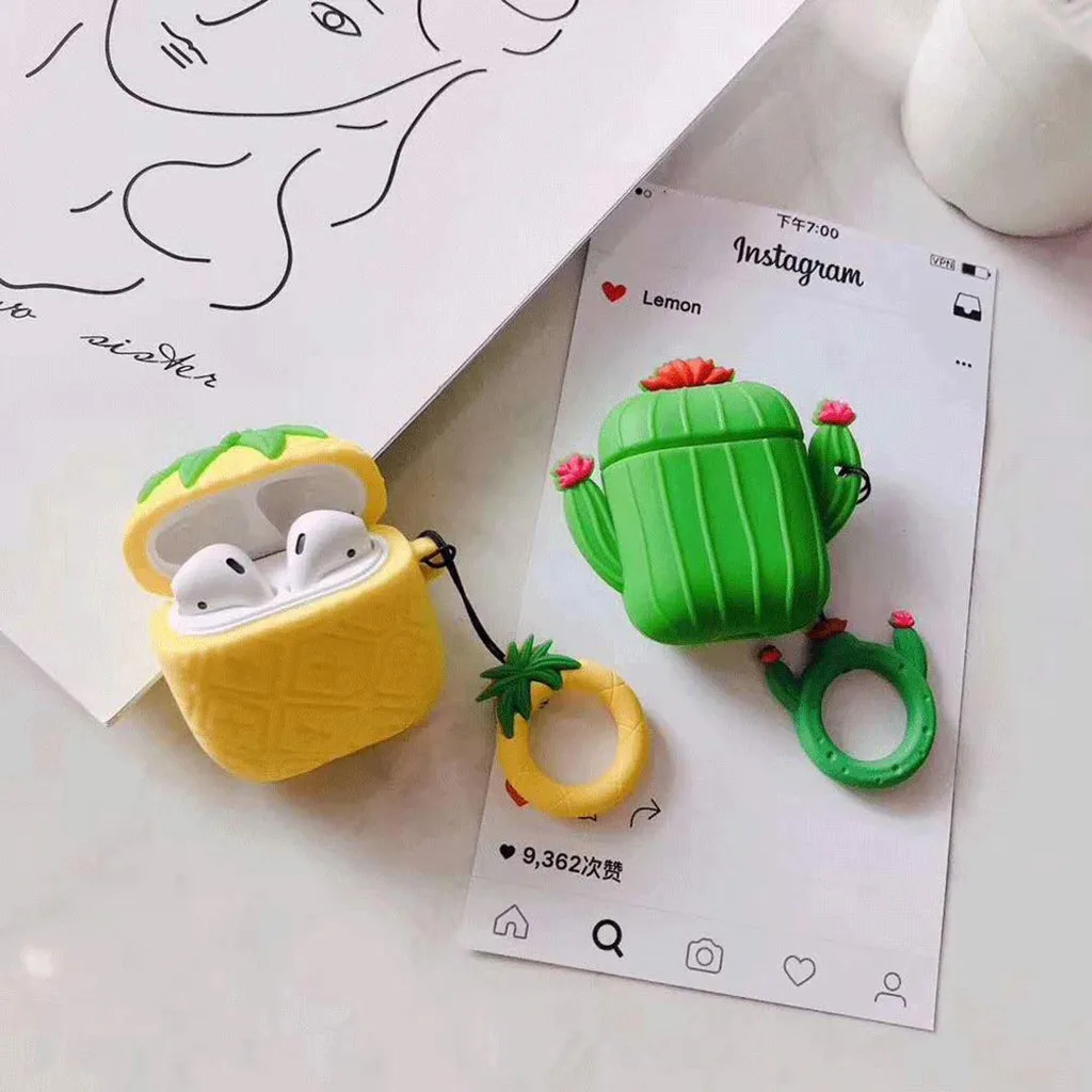 Для Apple AirPods 2 зарядный чехол в фруктовом стиле силиконовый с защитой от падения